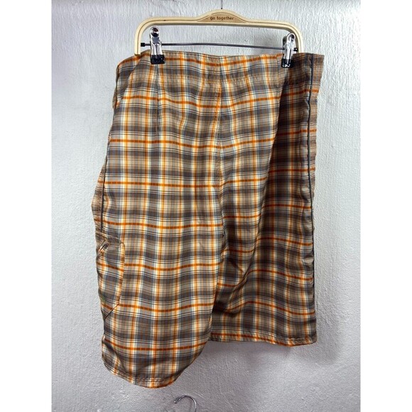 THE NORTH FACE MENS 32 PLAID BOARD SHORTS ORANGE - Picture 2 of 3